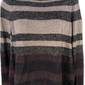 White House Black Market Women’s Black Metallic Sheer Trim Sweater - XS