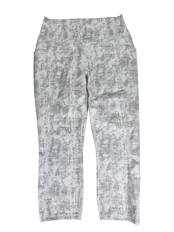 RBX Women's Gray/White Capri Length Athletic Leggings - L