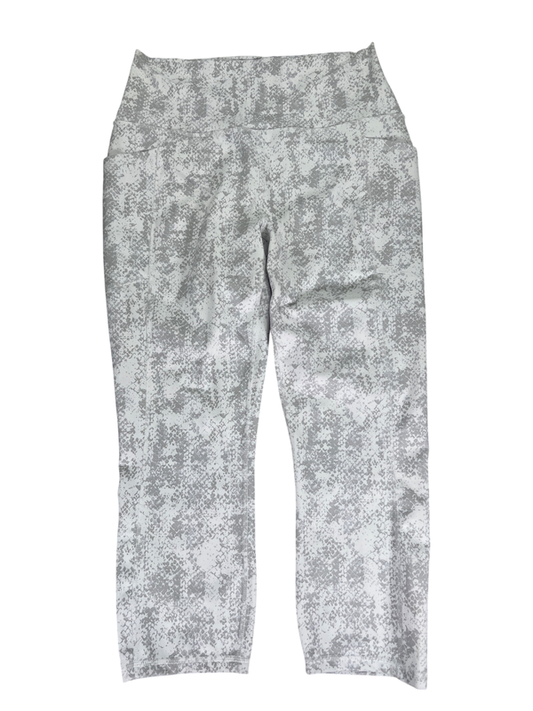 RBX Women's Gray/White Capri Length Athletic Leggings - L