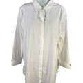 Chico's Women's White No Iron Long Sleeve Button Up Shirt - 3/US XL