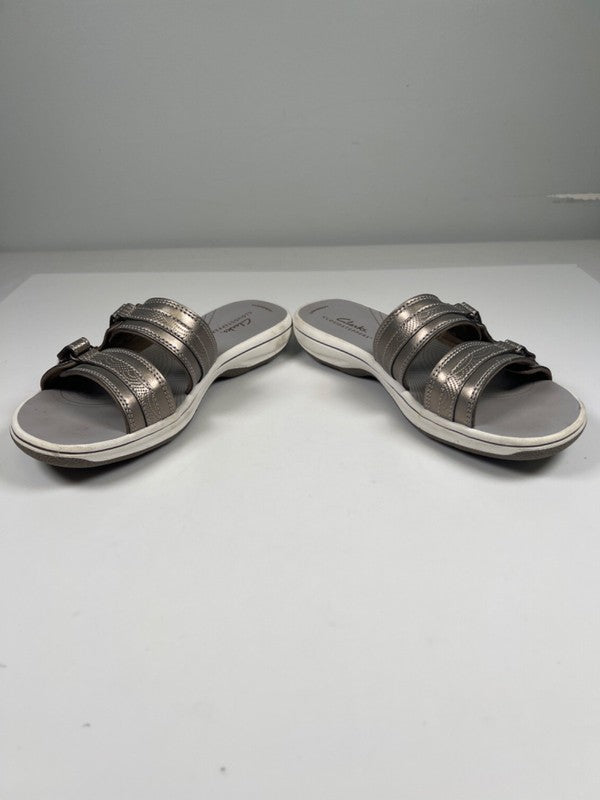 Clarks Cloudsteppers Women's Pewter/Gray Double Strap Sandals - 7 image 6