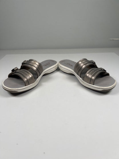 Clarks Cloudsteppers Women's Pewter/Gray Double Strap Sandals - 7 image 6
