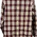 Orvis Men’s Dark Purple/Burgundy Plaid Long Sleeve Button Up Shirt - M