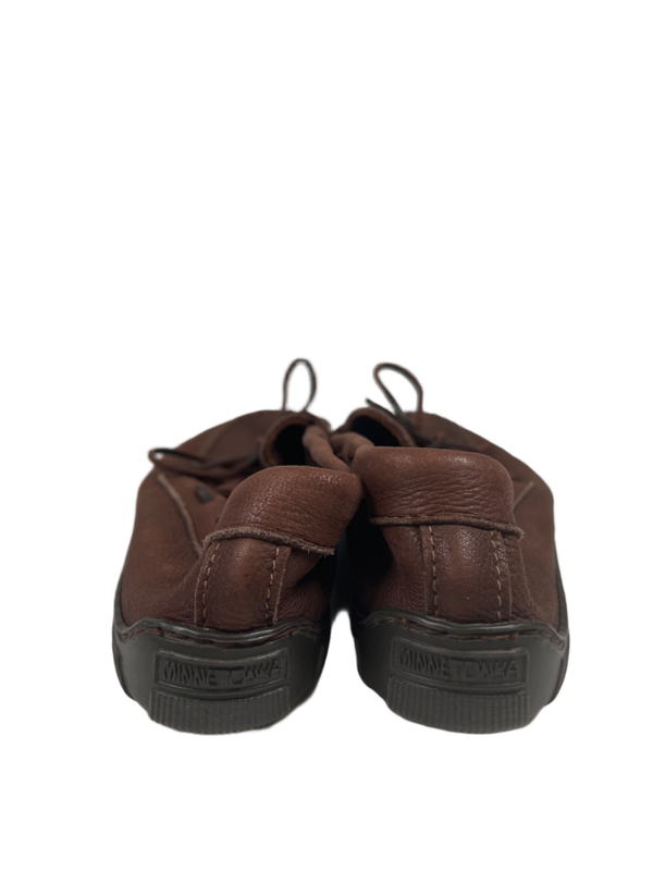 Minnetonka Women's Brown Moosehide Leather Classic Slip On Moccasins - 8 image 4