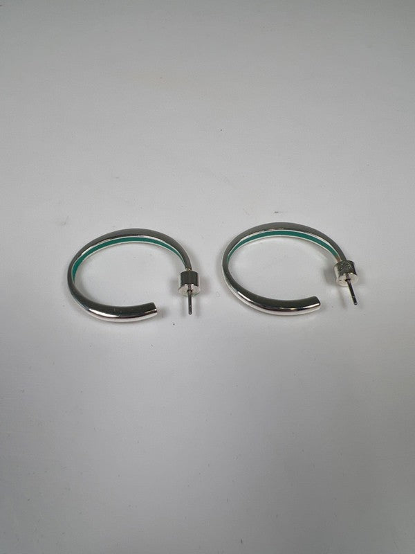 Jenny Bird Women's Silver Tone/Blue Hoop Earrings image 5