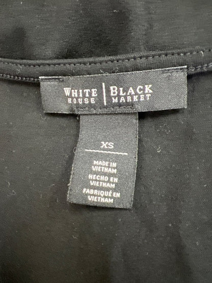 White House Black Market Women’s Black Asymmetrical Sleeveless Blouse - XS image 3