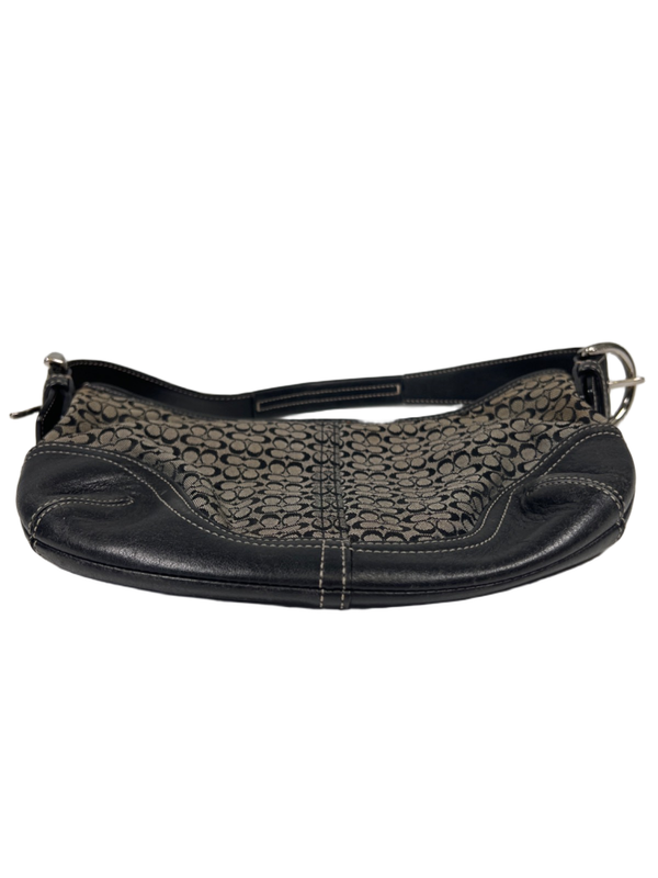 Coach Women's Black/Tan Leather Canvas Jacquard Mini Soho Hobo Shoulder Purse image 5
