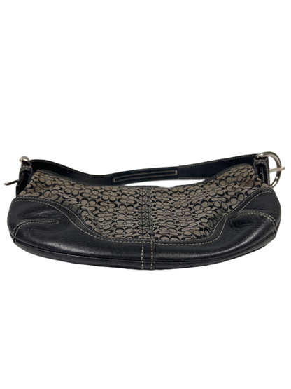 Coach Women's Black/Tan Leather Canvas Jacquard Mini Soho Hobo Shoulder Purse image 5