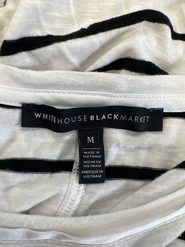 White House Black Market Women's White/Black Striped Tank Top - M image 3
