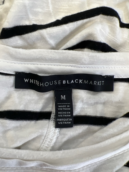 White House Black Market Women's White/Black Striped Tank Top - M image 3