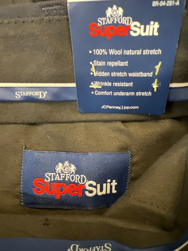 Stafford Super Suit Men's Navy Blue Wool Dress Pants - 38x30 image 3