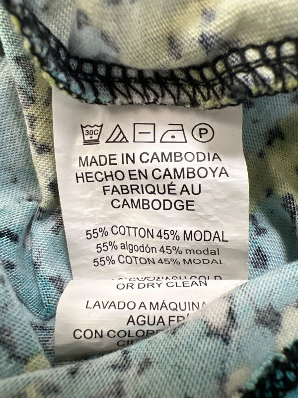 Michael Kors Women's Green/Blue Floral Short Sleeve T-Shirt - L image 4