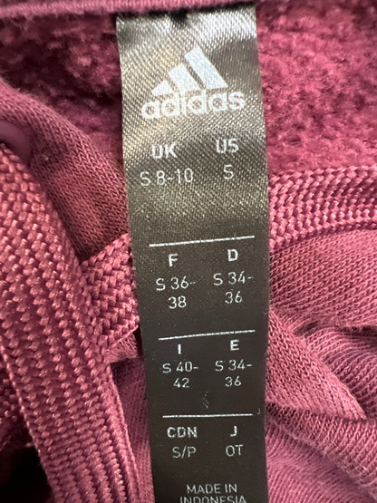 adidas Women's Burgundy Long Sleeve Pullover Sweatshirt - S image 3