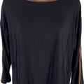 Chico’s Women’s Black/Brown 3/4 Sleeve Crewneck Shirt - 1/US M