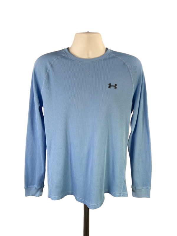 Under Armour Men's Light Blue Waffle Long Sleeve Crewneck Shirt - M