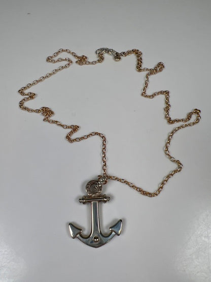 Brighton Women's Silver Two Tone Silver Plated Anchor Pendant 21in Necklace