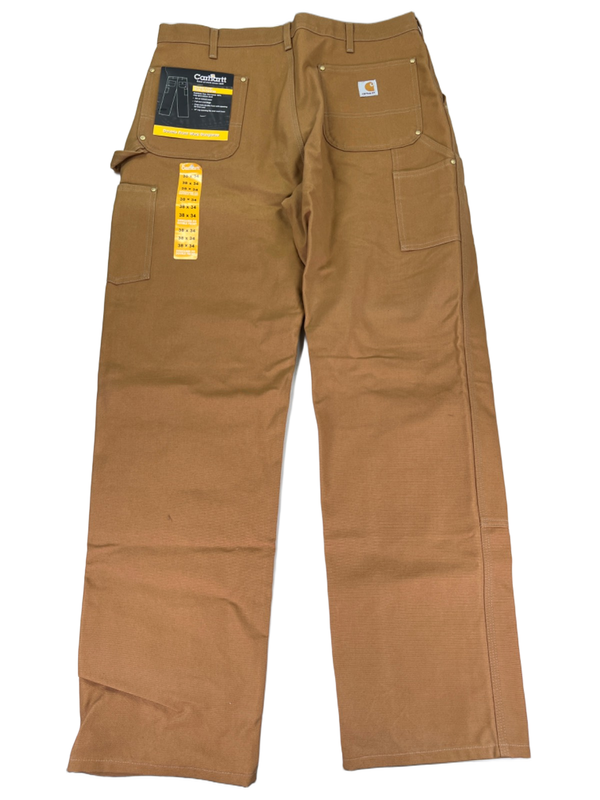 Carhartt Men's Brown Double Front Dungaree Fit Work Pants - 38x34 image 2