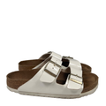 Birkenstock Women's White Arizona Birko-Flor Patent Sandals - 38/US 7-7.5 Narrow