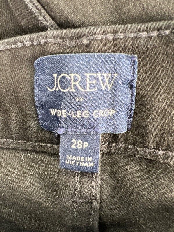 J.Crew Women's Black Wide Leg Crop Denim Jeans - 28 Petite image 3