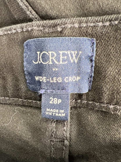 J.Crew Women's Black Wide Leg Crop Denim Jeans - 28 Petite image 3