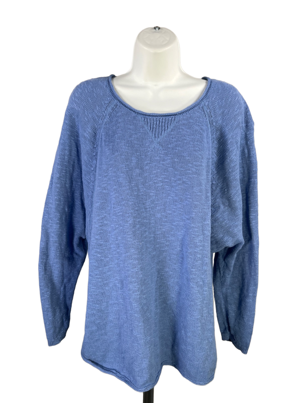 J.Jill Women's Blue Long Sleeve Crewneck Sweater - L