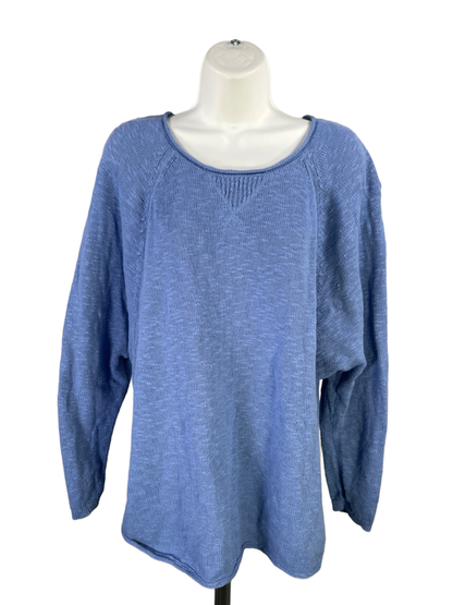 J.Jill Women's Blue Long Sleeve Crewneck Sweater - L