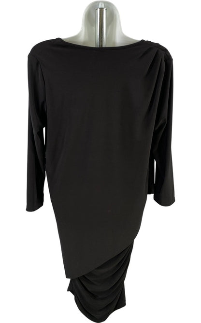 Last Tango Women’s Black 2 Layer V-Neck 3/4 Sleeve Sheath Dress - S image 3