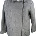 Hollister Men’s Gray/Blue Wool Blend Asymmetrical Zip Coat - S