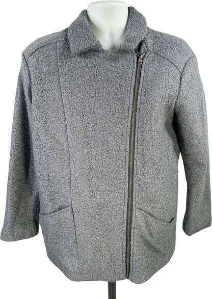 Hollister Men’s Gray/Blue Wool Blend Asymmetrical Zip Coat - S