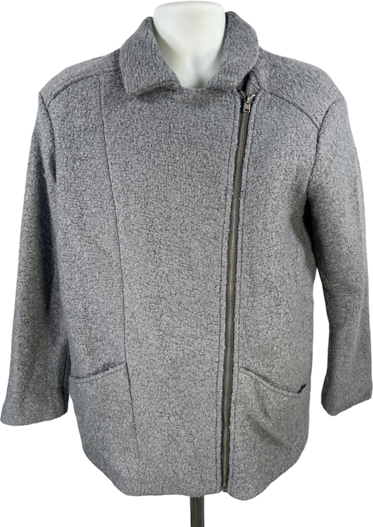 Hollister Men’s Gray/Blue Wool Blend Asymmetrical Zip Coat - S