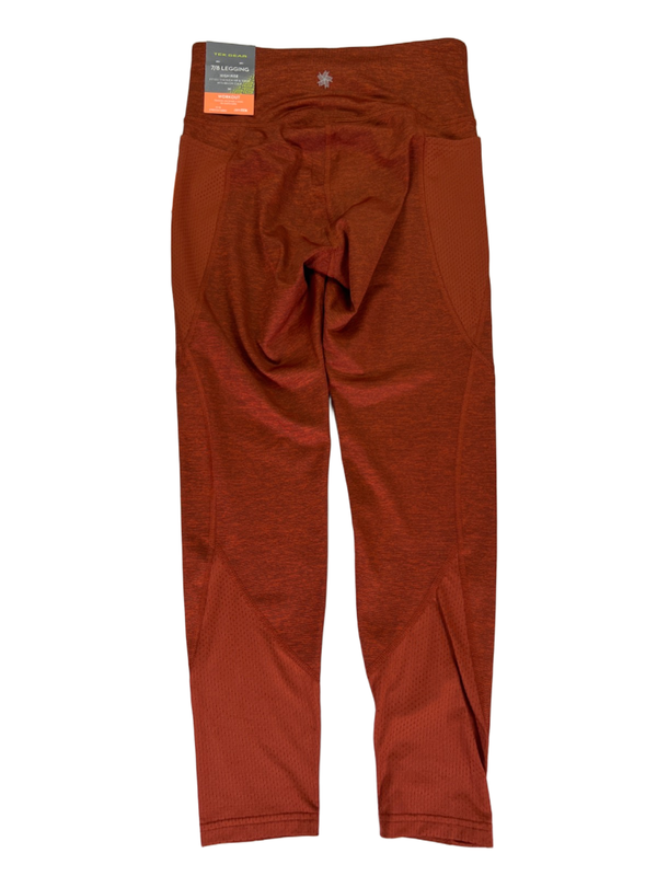 Tek Gear Women's Orange DryTek Pull On High Rise Athletic Leggings - M image 2