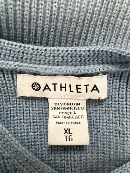 Athleta Women's Blue Wool Blend Hanover Refined V Neck Long Sleeve Sweater - XL image 3