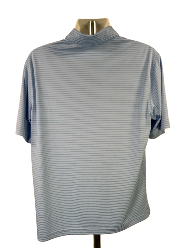 Walter Hagen Men's Blue Striped Essential Short Sleeve Golf Polo Shirt - L image 2