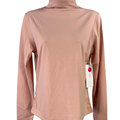 Yogalicious Women's Pink Zenly Evelyn Mock Neck Long Sleeve Athletic Shirt - XL