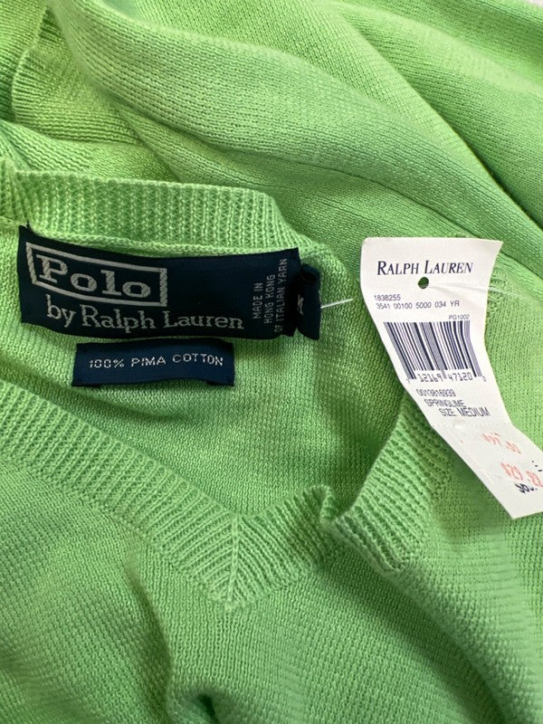 Polo Ralph Lauren Women's Green V Neck Long Sleeve Sweater - M image 3