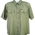 Orvis Men's Green Tech Chambray Button Up Short Sleeve Work Shirt - XL