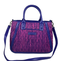 Vera Bradley Women's Purple Impressionista Stripe Trimmed Trapeze Satchel Purse