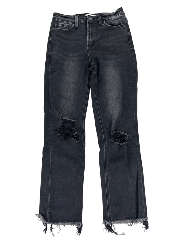 Vervet Women's Black Hampton High Rise Crop Straight Jeans - 27