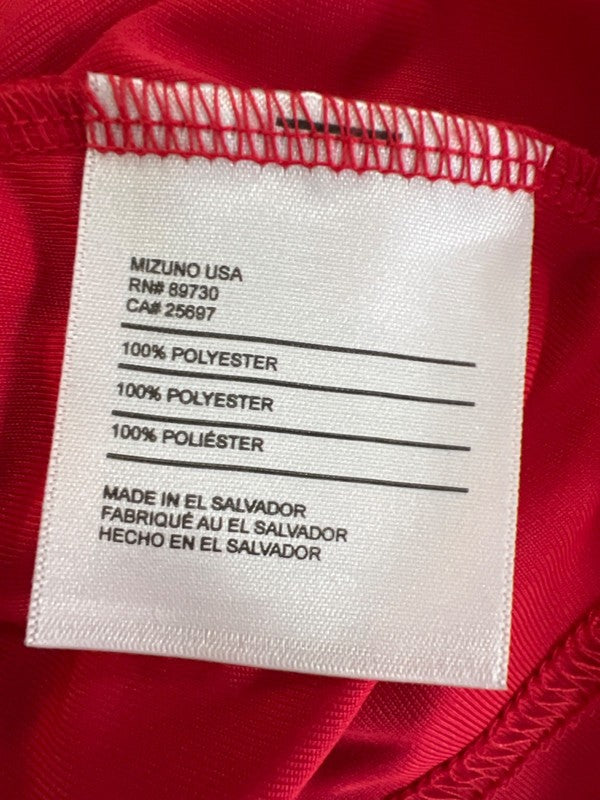Mizuno Men's Red Performance Crewneck Athletic Short Sleeve Shirt - S image 4