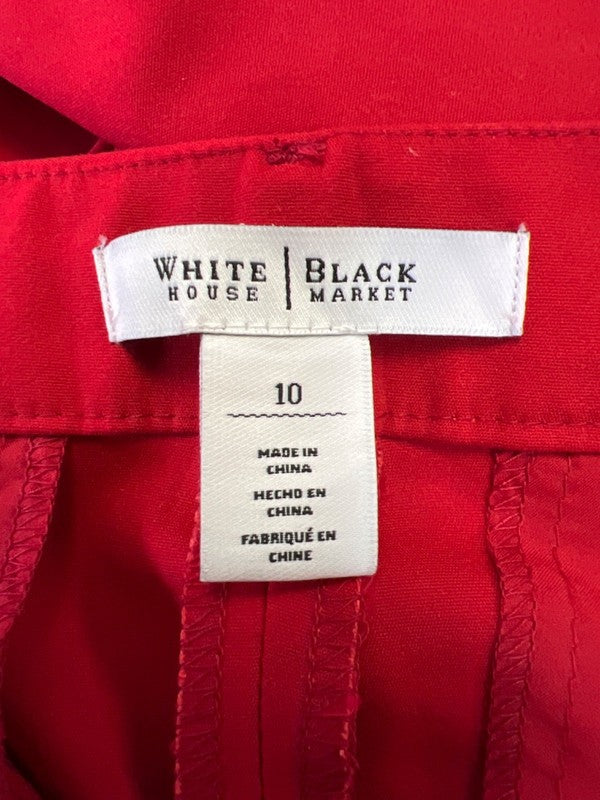 White House Black Market Women's Red Slim Ankle Dress Pants - 10 image 3