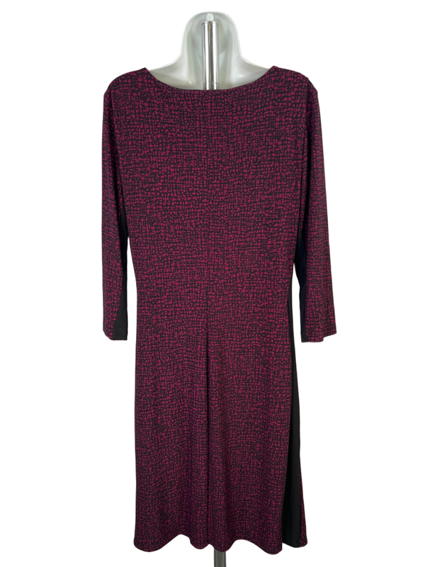 Anne Klein Women's Black/Purple Elbow Sleeve Midi Dress - 10 image 2