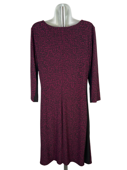 Anne Klein Women's Black/Purple Elbow Sleeve Midi Dress - 10 image 2