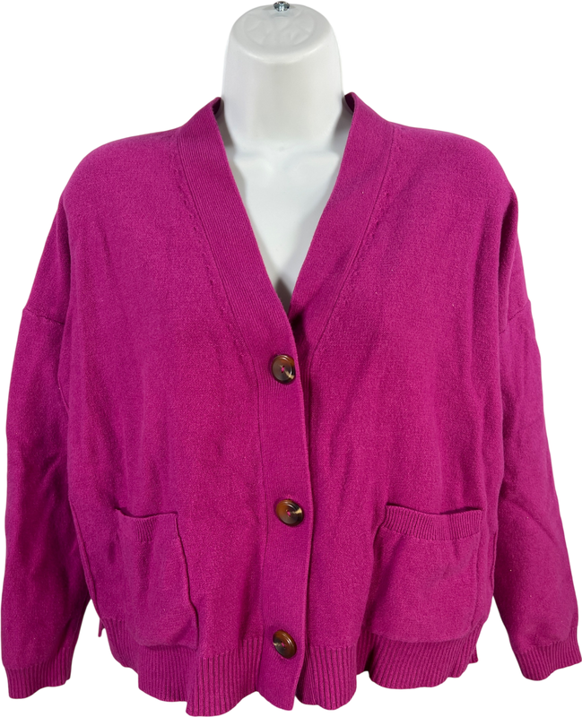 J.Jill Women’s Purple Soft Long Sleeve Button Up Cardigan Sweater - M Petite