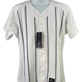 Mizuno Men's White Pinstripe Performance Pro Short Sleeve Baseball Jersey - S