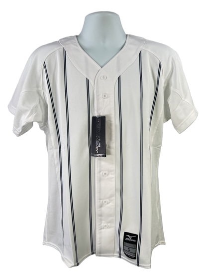 Mizuno Men's White Pinstripe Performance Pro Short Sleeve Baseball Jersey - S