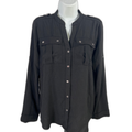 Calvin Klein Women's Black Long Sleeve Button Up Shirt - S