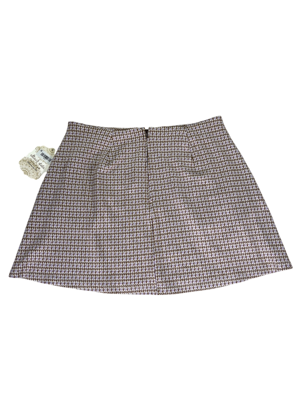 Altar'd State Women's Purple/Brown Houndstooth Mini Skirt - L image 2