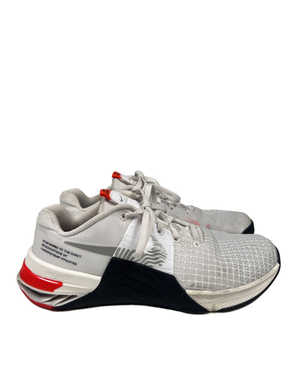 Nike Women's White/Red Metcon 8 Lace Up Athletic Sneakers - 7.5