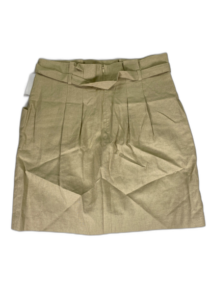 BCBGMaxazria Women's Tan Pleated Belted Midi Skirt - 10 image 2