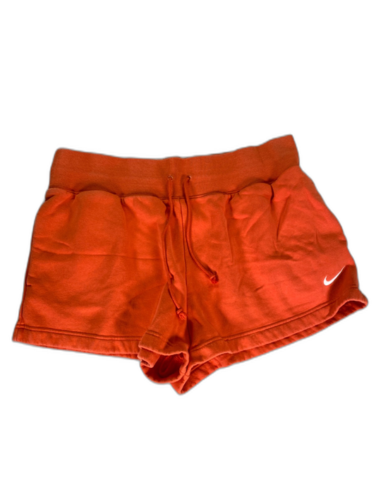 Nike Women's Orange Pheonix Fleece Lined Mid Rise Shorts - XL